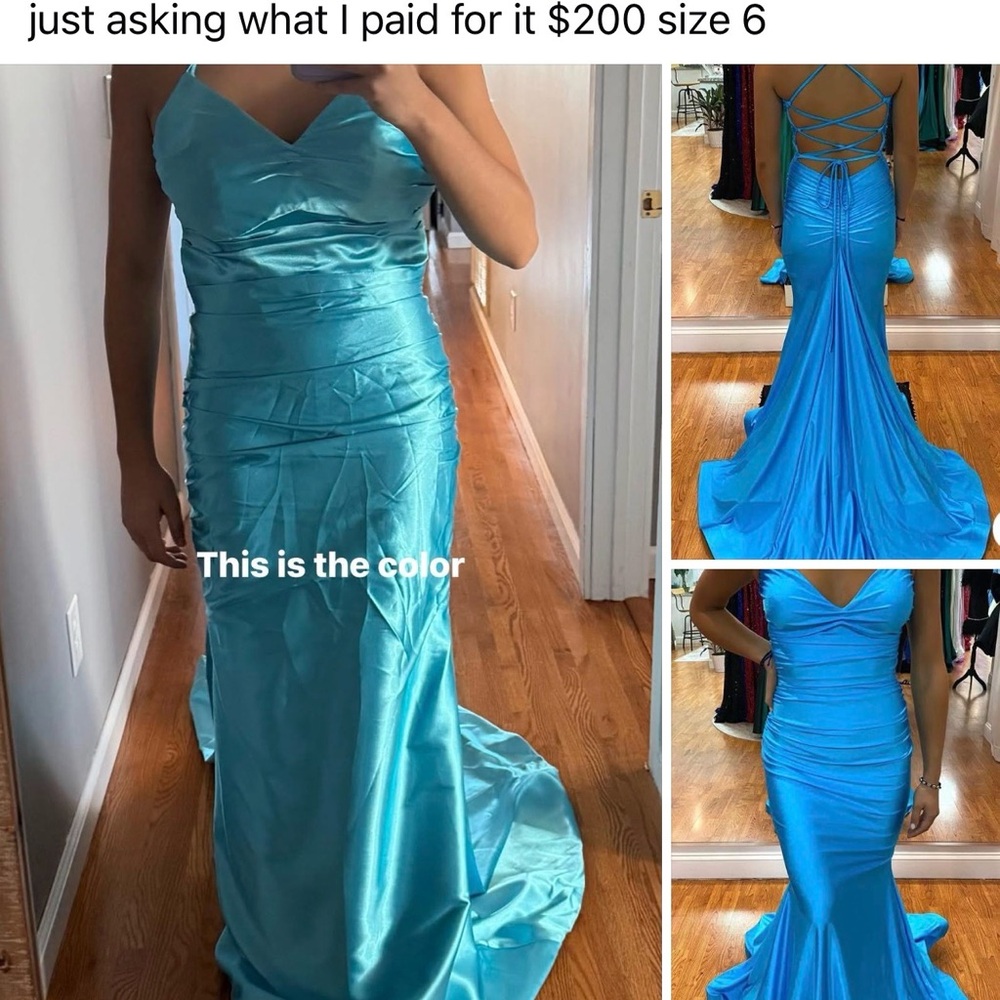 Elegant Backless Blue Evening Gown